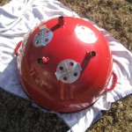 1970's red 22" kettle bowl