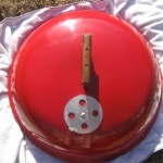 1970's red 22" kettle lid