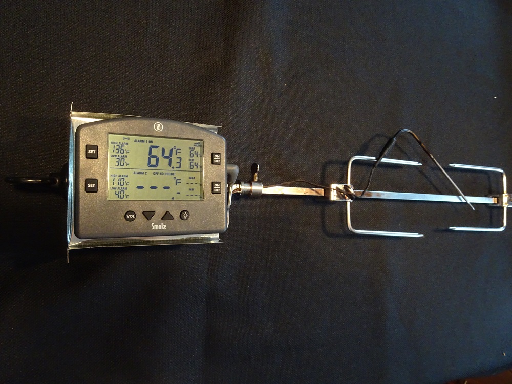HOW TO USE A WIRED THERMOMETER ON A ROTISSERIE 