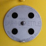1970's 22" Yellow Weber Kettle top vent