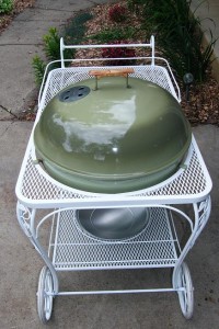 1967 Weber Seville. Overhead photo of cart and kettle.