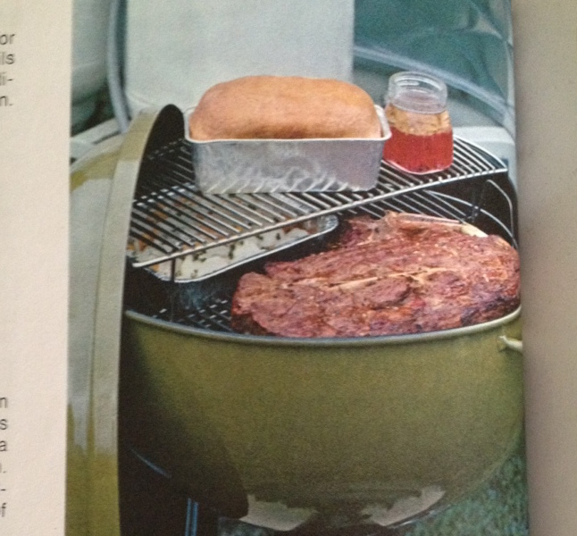 '72 Weber cookbook showing suggested use